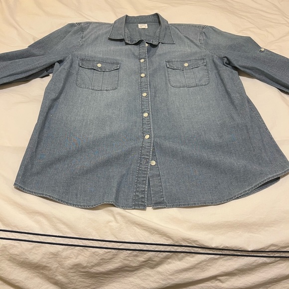 J. Crew Tops - JCrew chambray perfect shirt